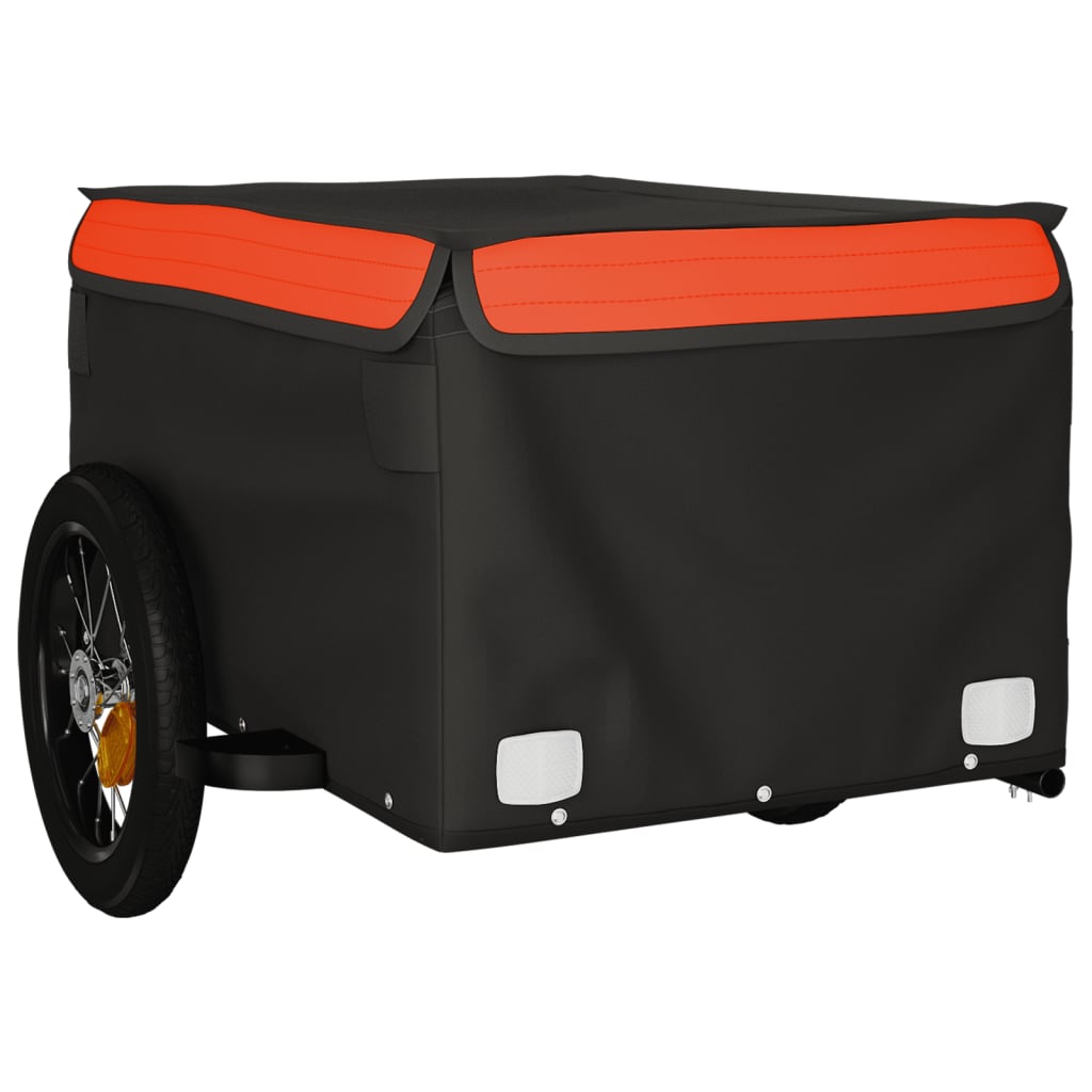Fahrradanhänger Schwarz und Orange 30 kg Eisen - Pazzar.ch