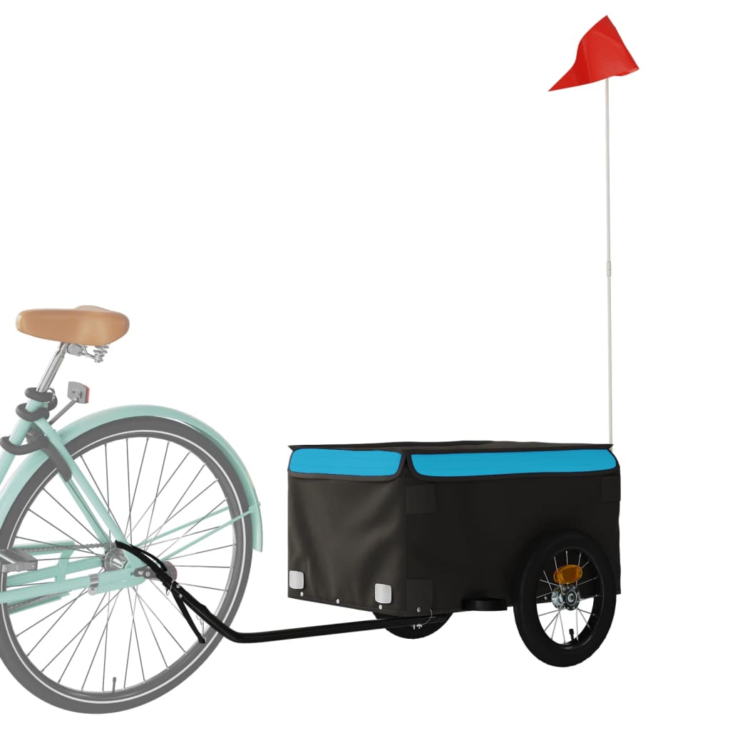 Fahrradanhänger Schwarz und Blau 30 kg Eisen - Pazzar.ch