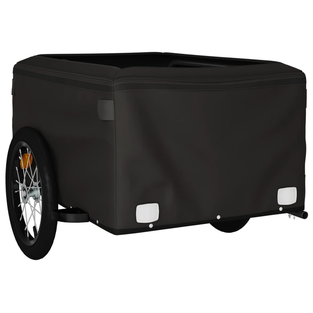 Fahrradanhänger Schwarz und Orange 45 kg Eisen - Pazzar.ch