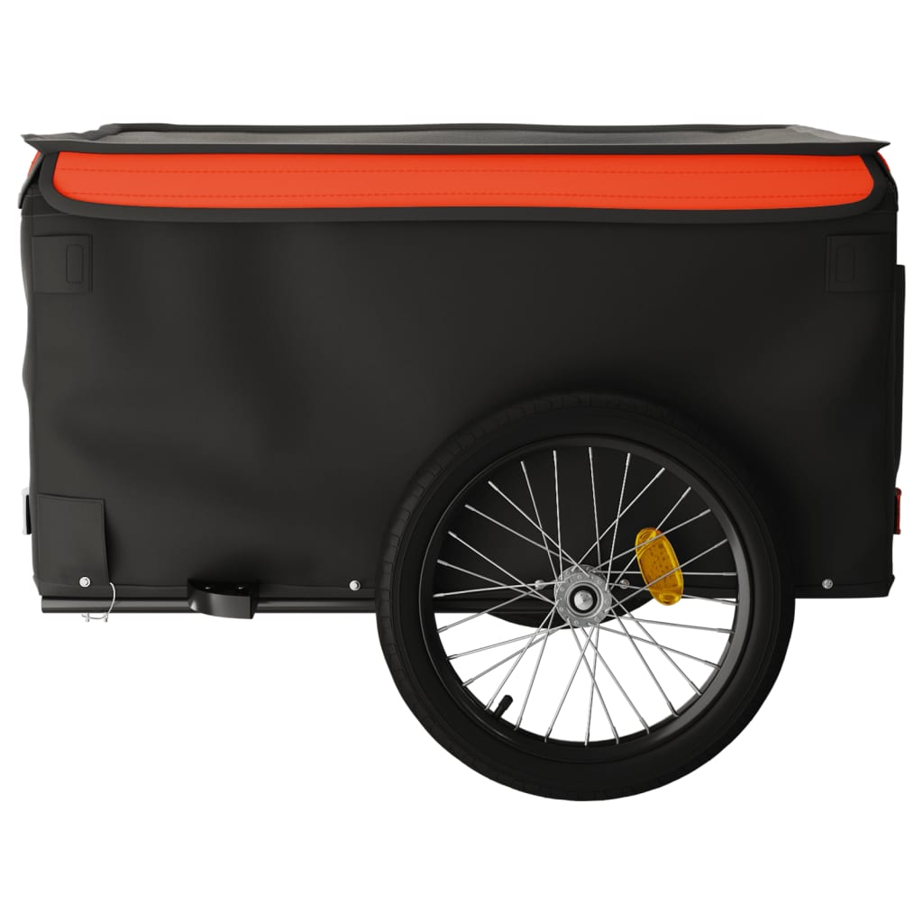 Fahrradanhänger Schwarz und Orange 45 kg Eisen - Pazzar.ch