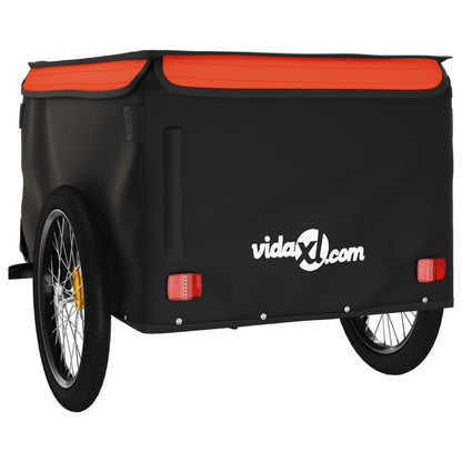 Fahrradanhänger Schwarz und Orange 45 kg Eisen - Pazzar.ch