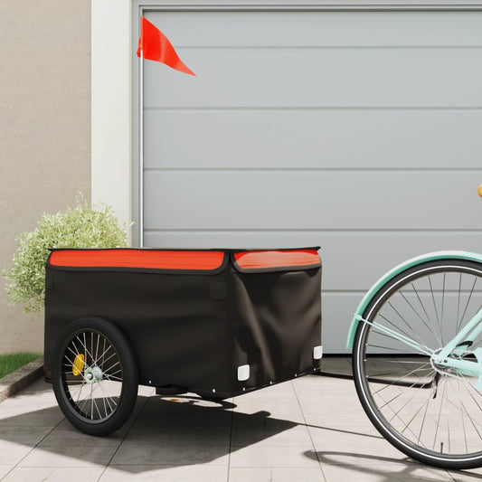 Fahrradanhänger Schwarz und Orange 45 kg Eisen - Pazzar.ch