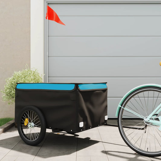 Fahrradanhänger Schwarz und Blau 45 kg Eisen - Pazzar.ch