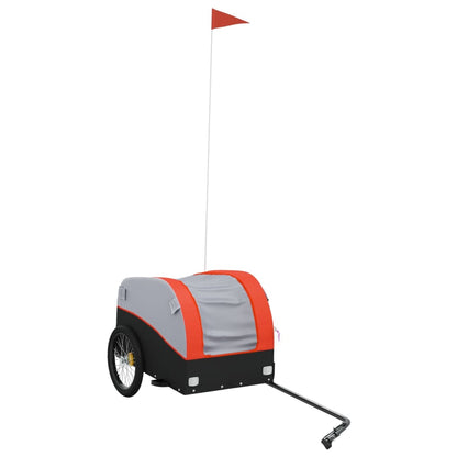 Fahrradanhänger Schwarz und Orange 30 kg Eisen - Pazzar.ch