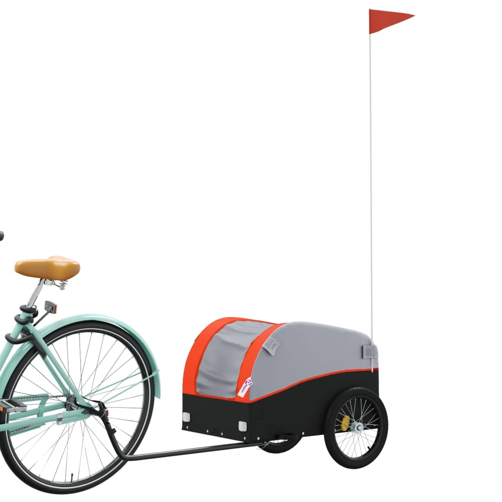 Fahrradanhänger Schwarz und Orange 30 kg Eisen - Pazzar.ch
