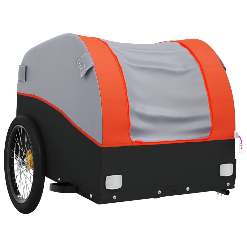 Fahrradanhänger Schwarz und Orange 30 kg Eisen - Pazzar.ch