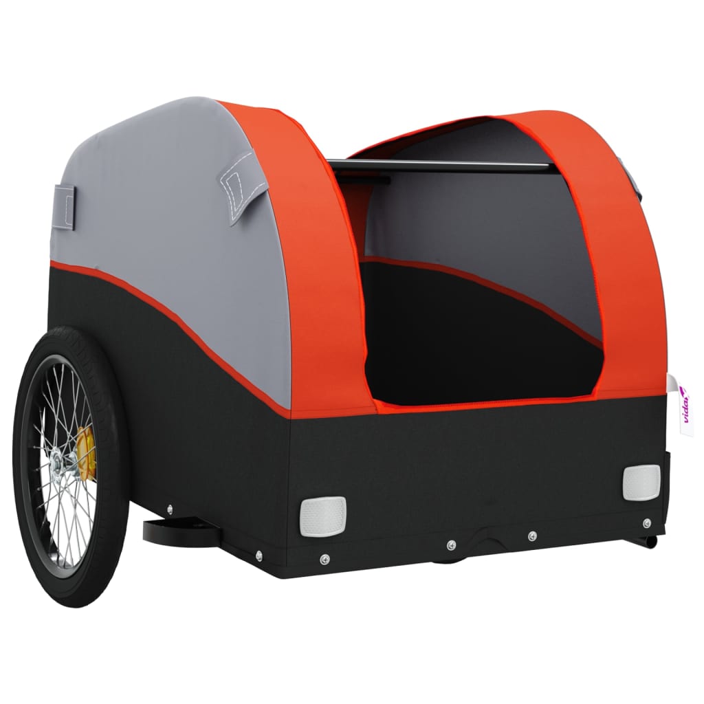 Fahrradanhänger Schwarz und Orange 30 kg Eisen - Pazzar.ch