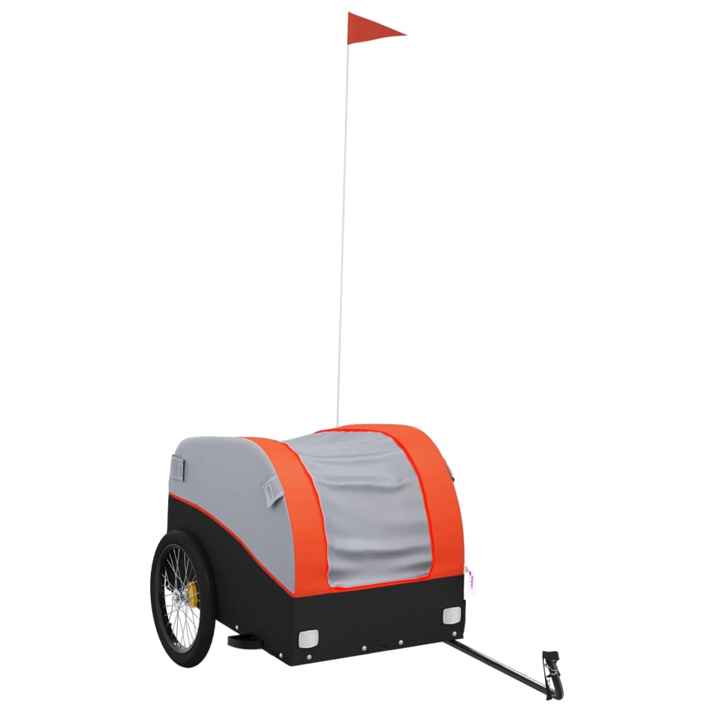 Fahrradanhänger Schwarz und Orange 45 kg Eisen - Pazzar.ch