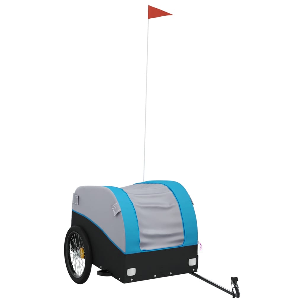 Fahrradanhänger Schwarz und Blau 45 kg Eisen - Pazzar.ch