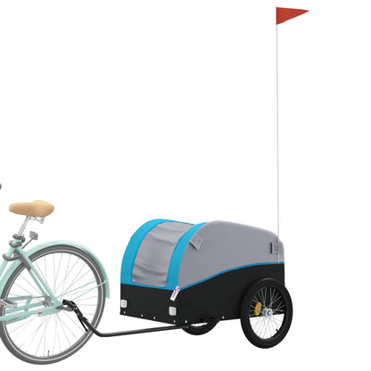 Fahrradanhänger Schwarz und Blau 45 kg Eisen - Pazzar.ch