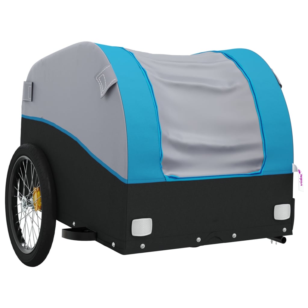 Fahrradanhänger Schwarz und Blau 45 kg Eisen - Pazzar.ch