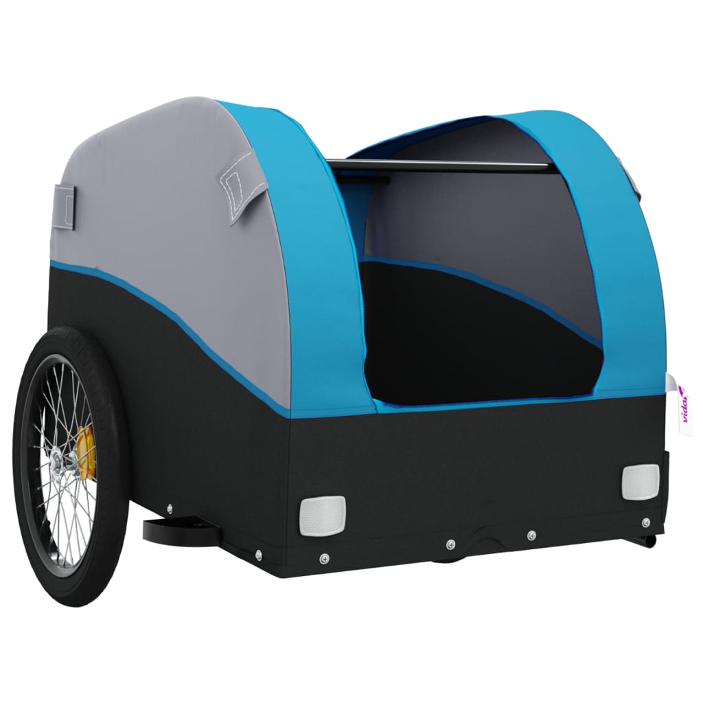 Fahrradanhänger Schwarz und Blau 45 kg Eisen - Pazzar.ch