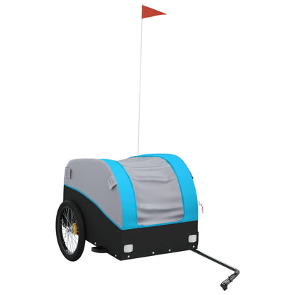 Fahrradanhänger Schwarz und Blau 45 kg Eisen - Pazzar.ch