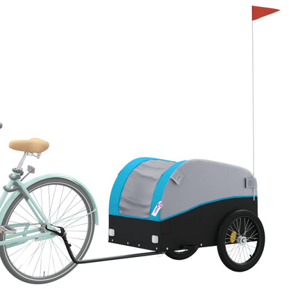 Fahrradanhänger Schwarz und Blau 45 kg Eisen - Pazzar.ch