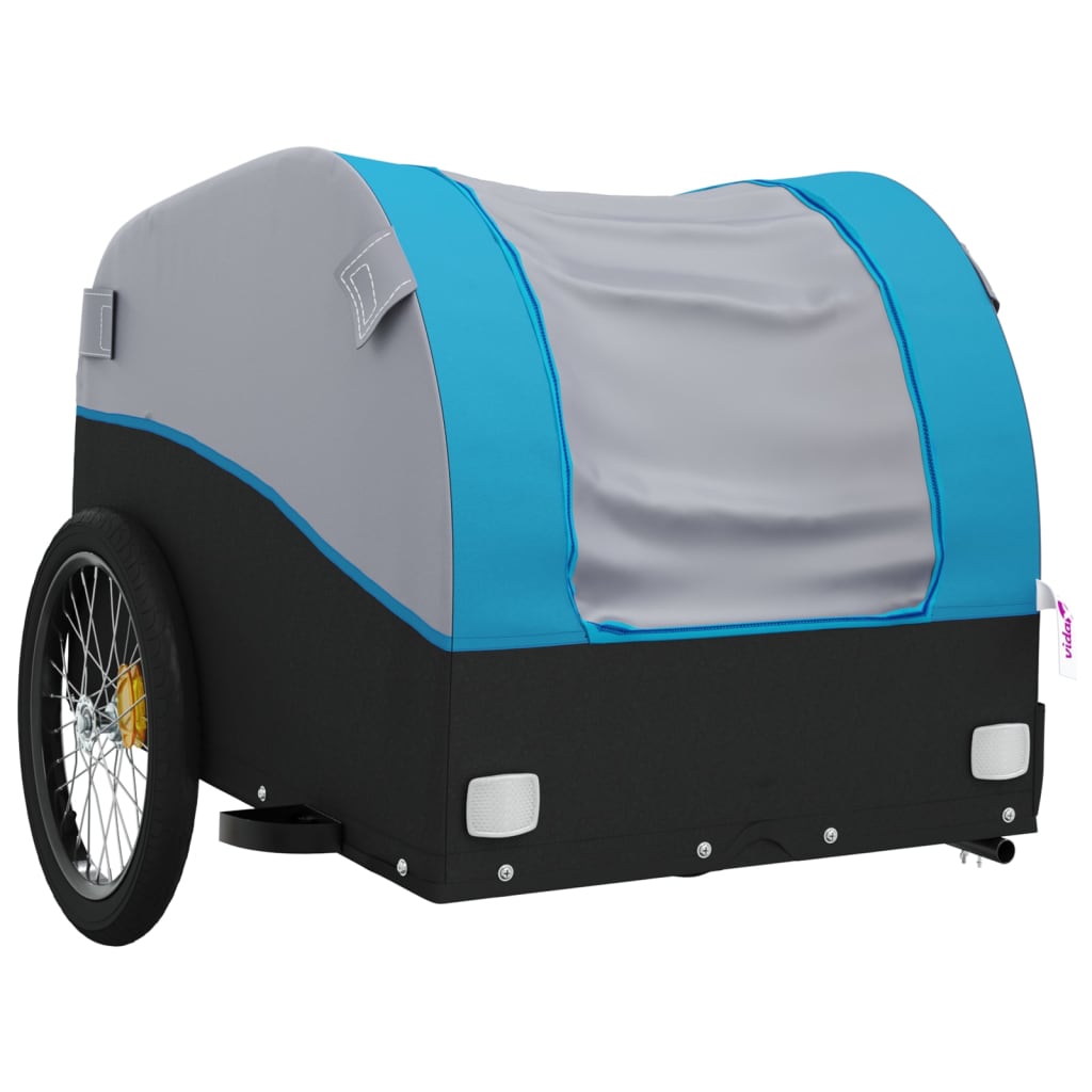Fahrradanhänger Schwarz und Blau 45 kg Eisen - Pazzar.ch