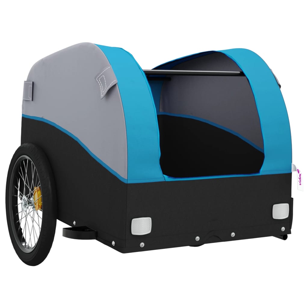 Fahrradanhänger Schwarz und Blau 45 kg Eisen - Pazzar.ch