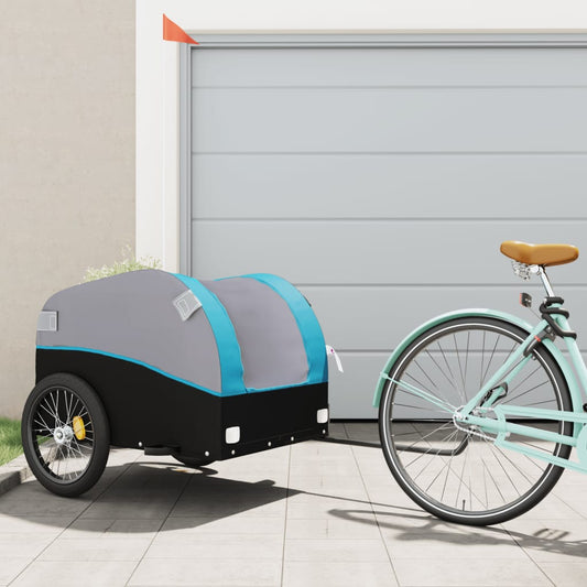 Fahrradanhänger Schwarz und Blau 45 kg Eisen - Pazzar.ch