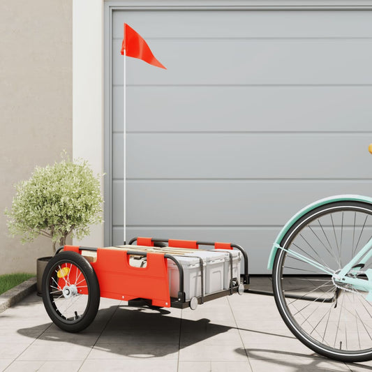 Fahrradanhänger Orange Oxford-Gewebe und Eisen - Pazzar.ch