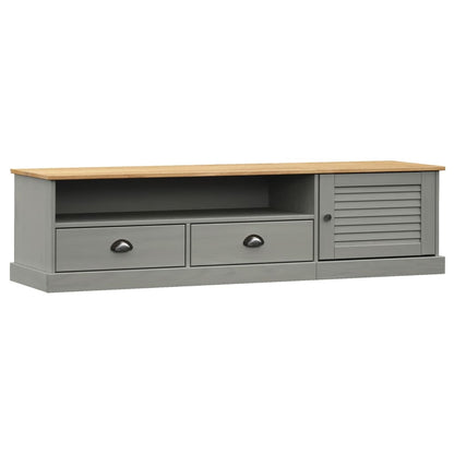 TV-Schrank VIGO Grau 156x40x40 cm Massivholz Kiefer - Pazzar.ch