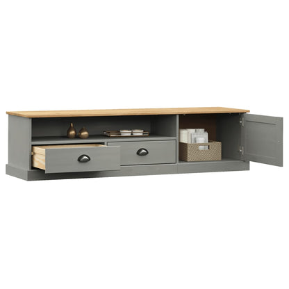 TV-Schrank VIGO Grau 156x40x40 cm Massivholz Kiefer - Pazzar.ch