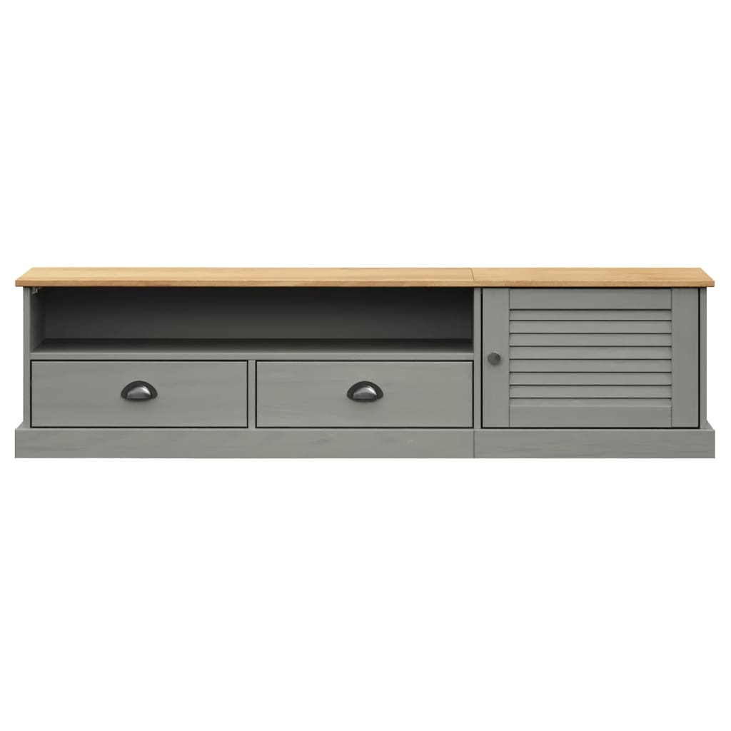 TV-Schrank VIGO Grau 156x40x40 cm Massivholz Kiefer - Pazzar.ch