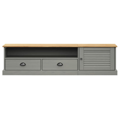 TV-Schrank VIGO Grau 156x40x40 cm Massivholz Kiefer - Pazzar.ch