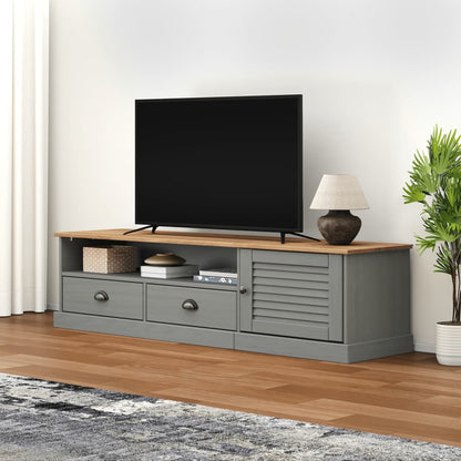 TV-Schrank VIGO Grau 156x40x40 cm Massivholz Kiefer - Pazzar.ch