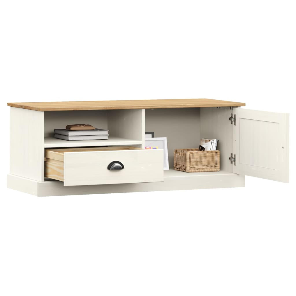 TV-Schrank VIGO Weiß 106x40x40 cm Massivholz Kiefer - Pazzar.ch