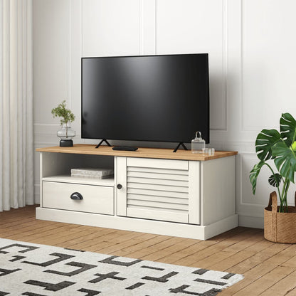 TV-Schrank VIGO Weiß 106x40x40 cm Massivholz Kiefer - Pazzar.ch