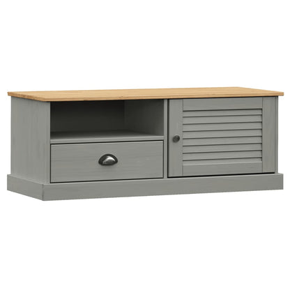 TV-Schrank VIGO Grau 106x40x40 cm Massivholz Kiefer - Pazzar.ch