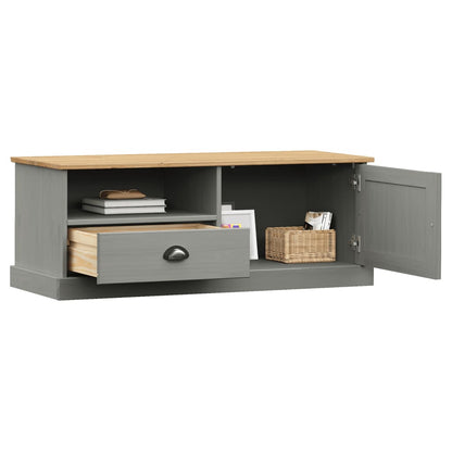 TV-Schrank VIGO Grau 106x40x40 cm Massivholz Kiefer - Pazzar.ch