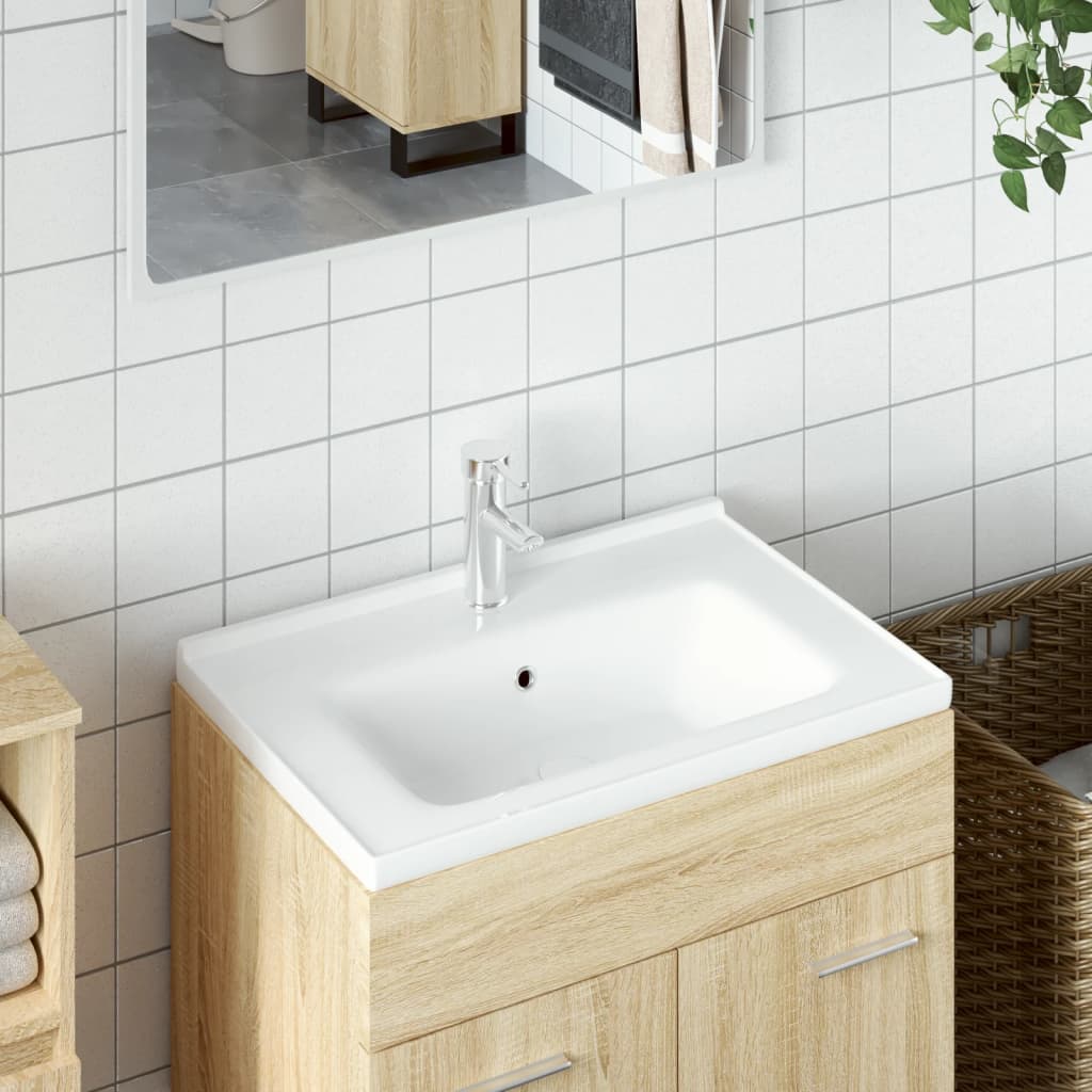 Waschbecken Weiß 61x48x19,5 cm Rechteckig Keramik - Pazzar.ch
