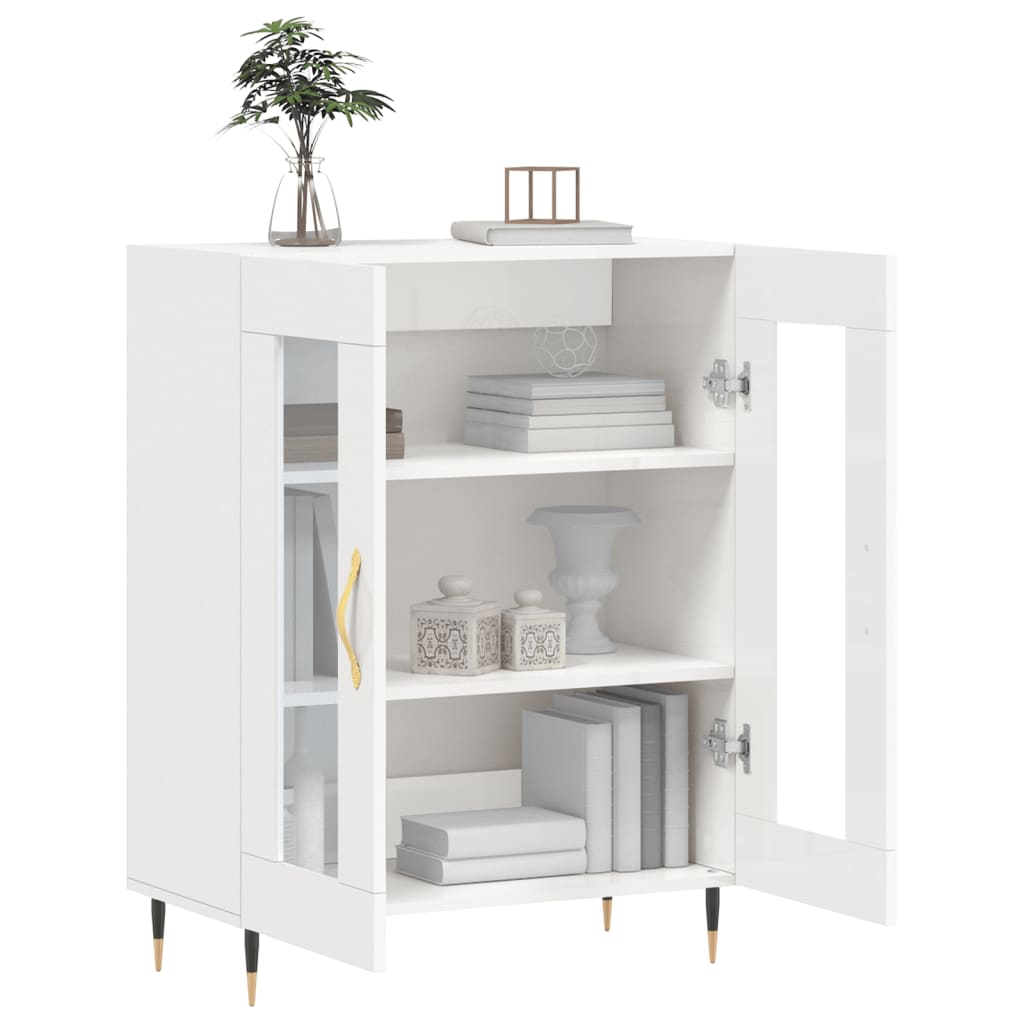 Sideboard Hochglanz-Weiß 69,5x34x90 cm Holzwerkstoff - Pazzar.ch