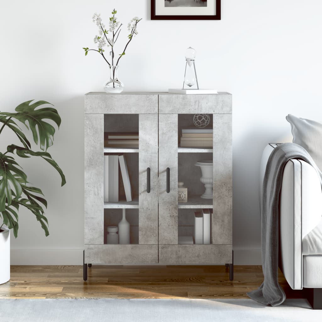 Sideboard Betongrau 69,5x34x90 cm Holzwerkstoff - Pazzar.ch