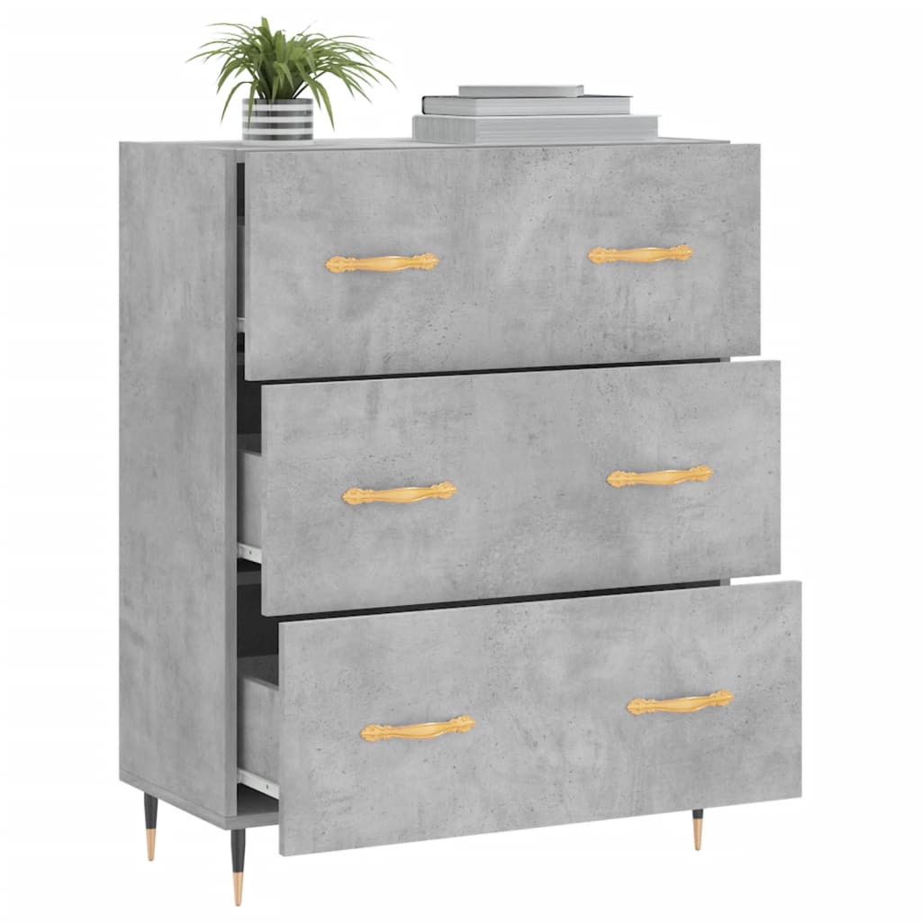 Sideboard Betongrau 69,5x34x90 cm Holzwerkstoff - Pazzar.ch