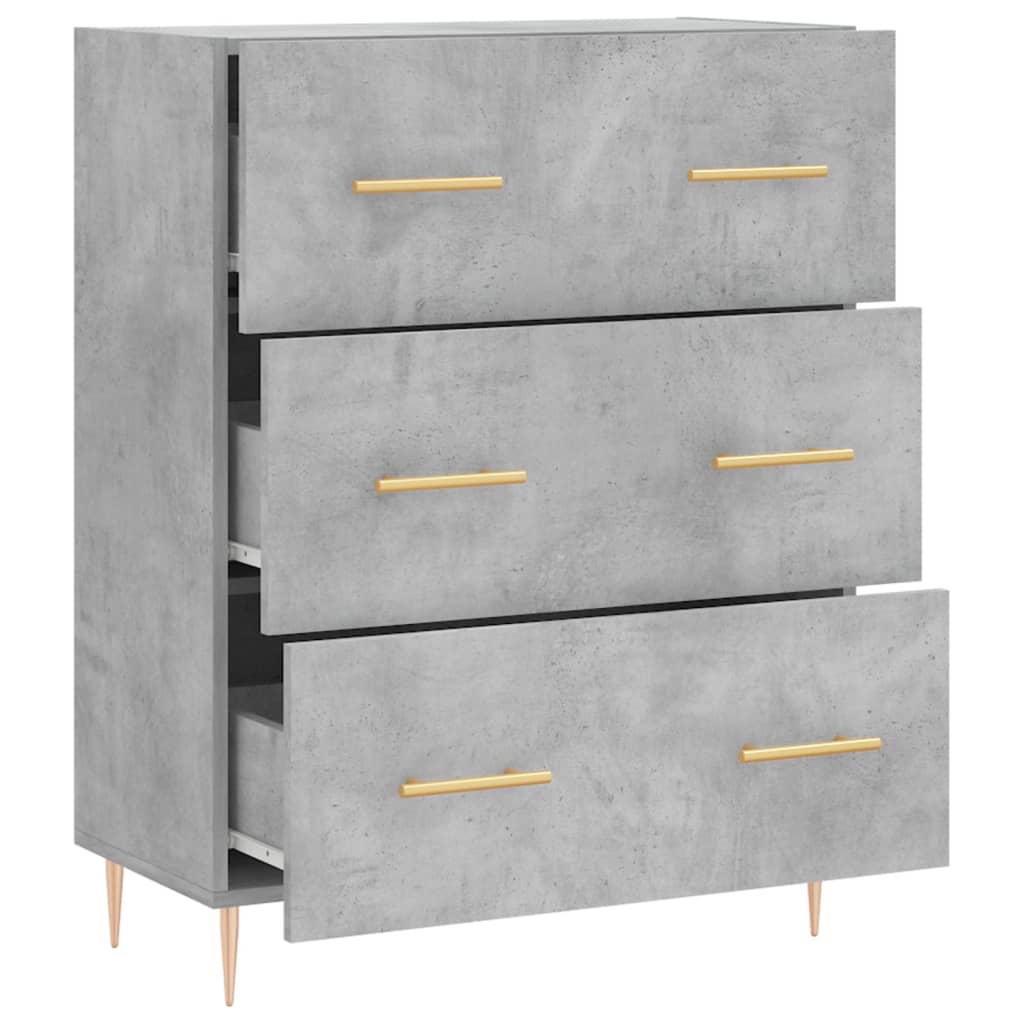 Sideboard Betongrau 69,5x34x90 cm Holzwerkstoff - Pazzar.ch