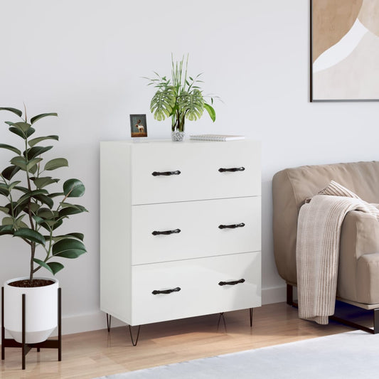Sideboard Hochglanz-Weiß 69,5x34x90 cm Holzwerkstoff - Pazzar.ch