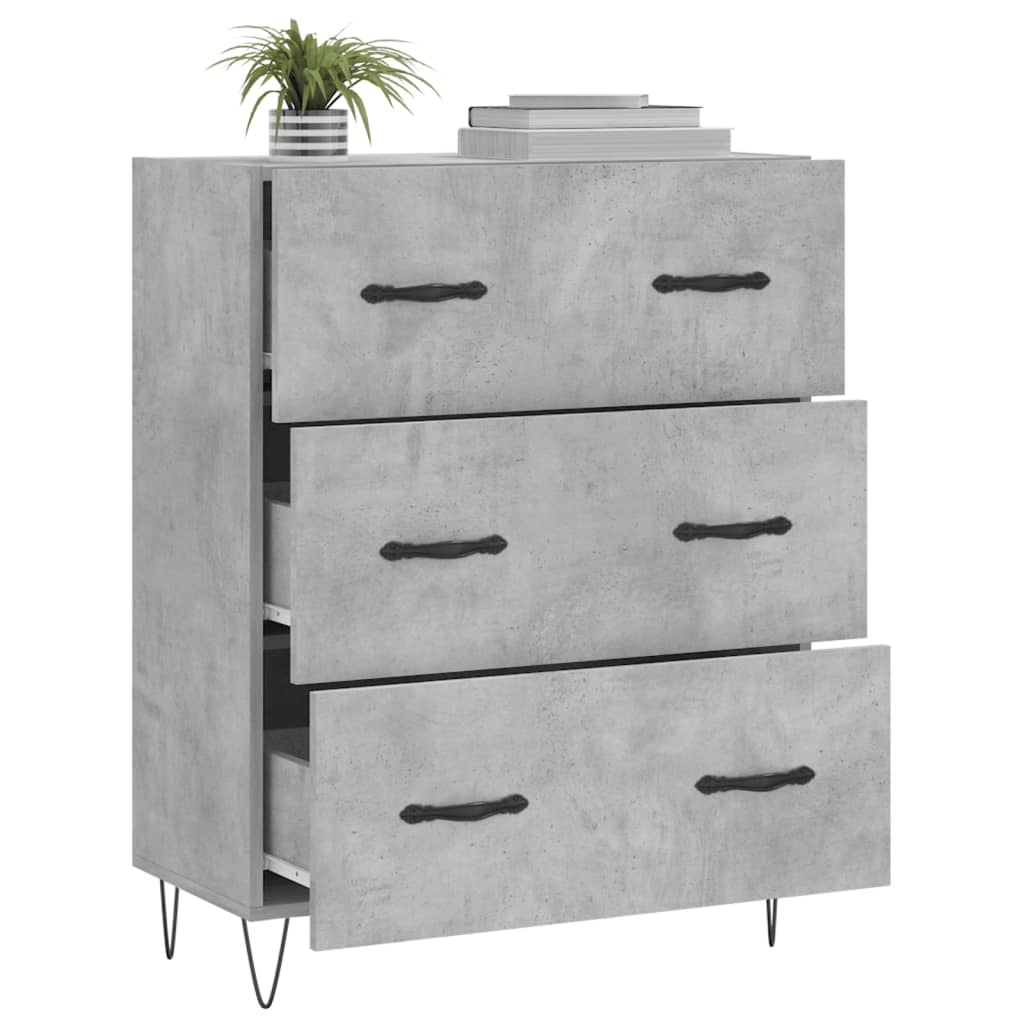 Sideboard Betongrau 69,5x34x90 cm Holzwerkstoff - Pazzar.ch