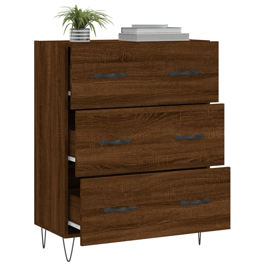 Sideboard Braun Eichen-Optik 69,5x34x90 cm Holzwerkstoff - Pazzar.ch