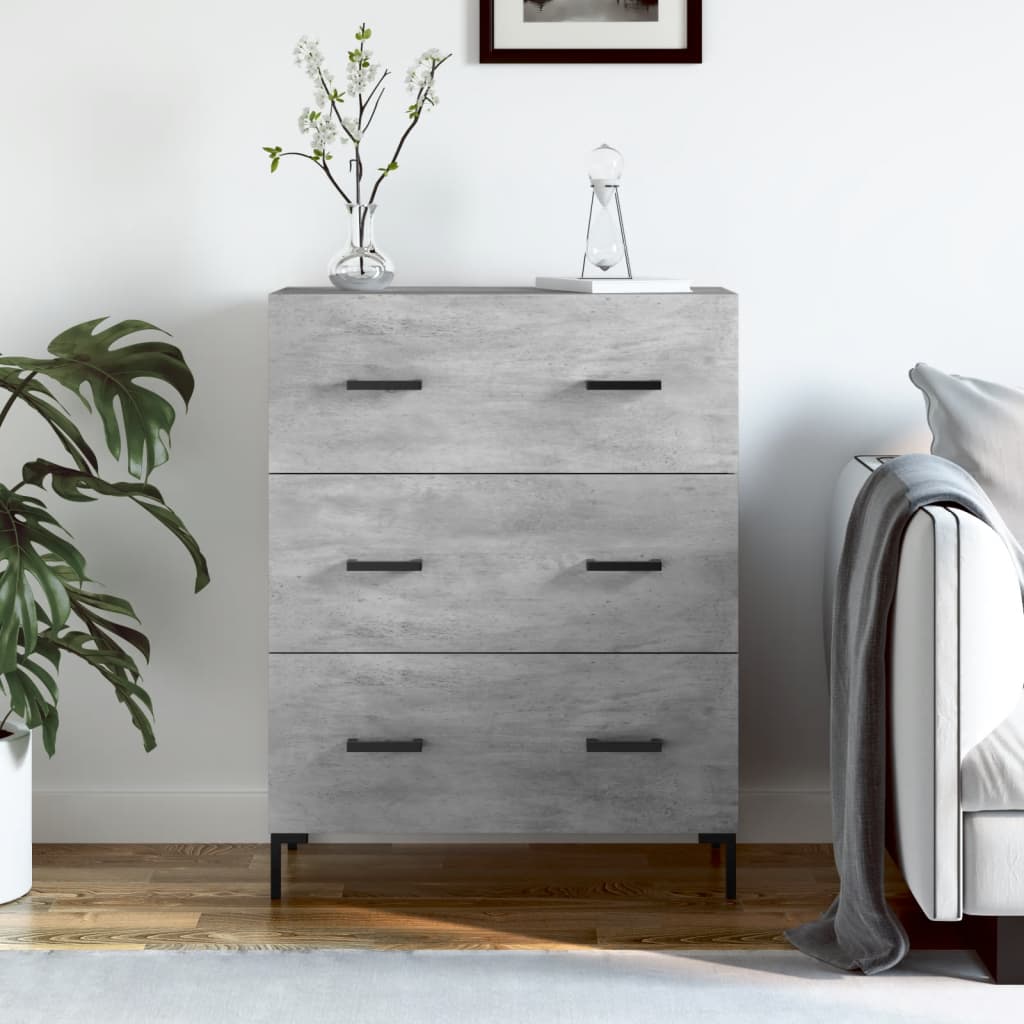 Sideboard Betongrau 69,5x34x90 cm Holzwerkstoff - Pazzar.ch