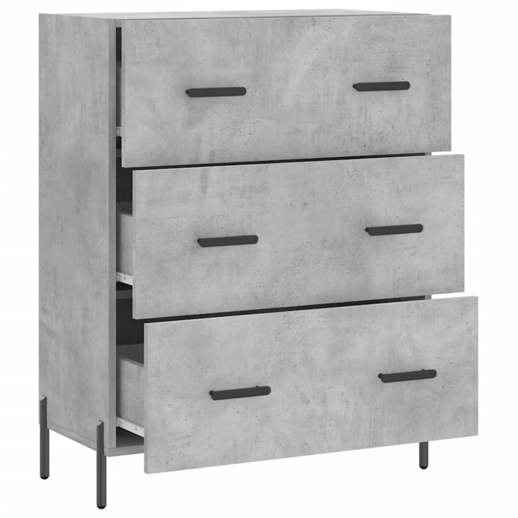 Sideboard Betongrau 69,5x34x90 cm Holzwerkstoff - Pazzar.ch