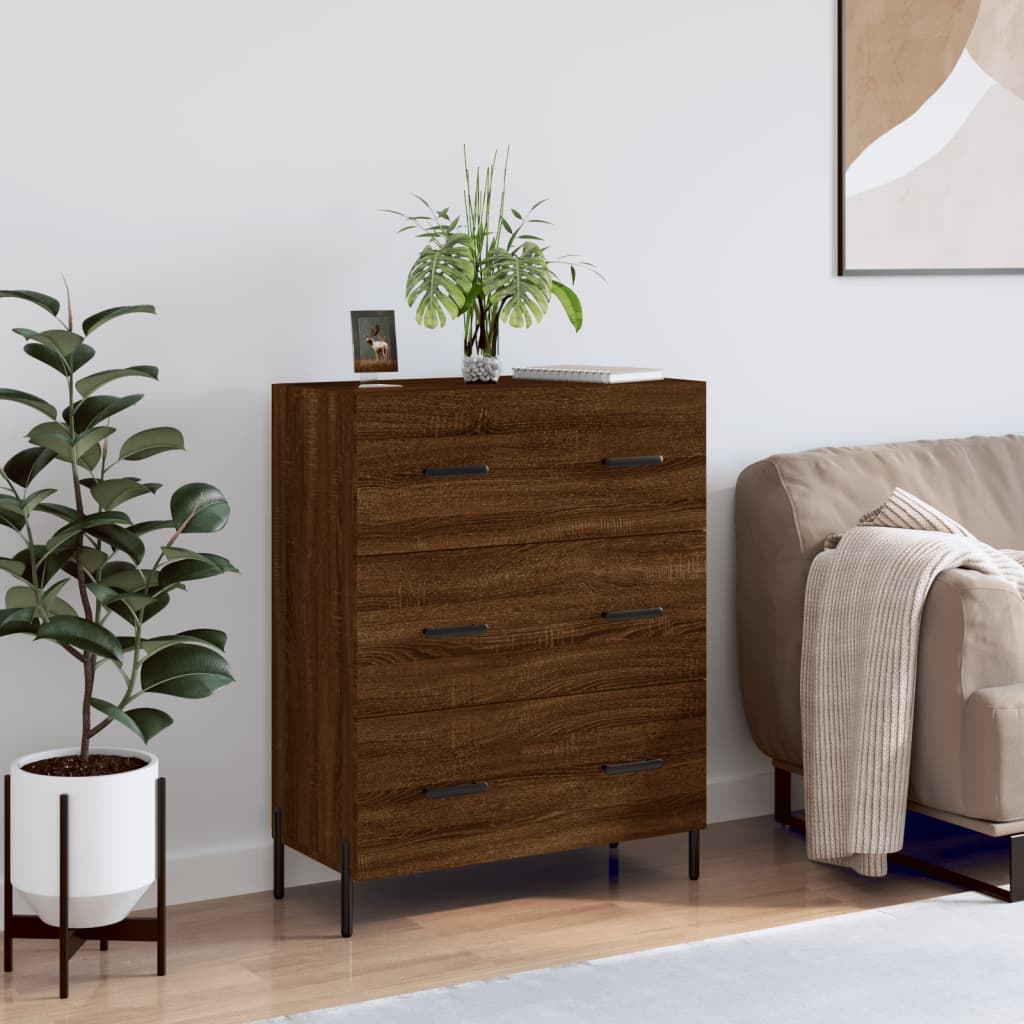 Sideboard Braun Eichen-Optik 69,5x34x90 cm Holzwerkstoff - Pazzar.ch