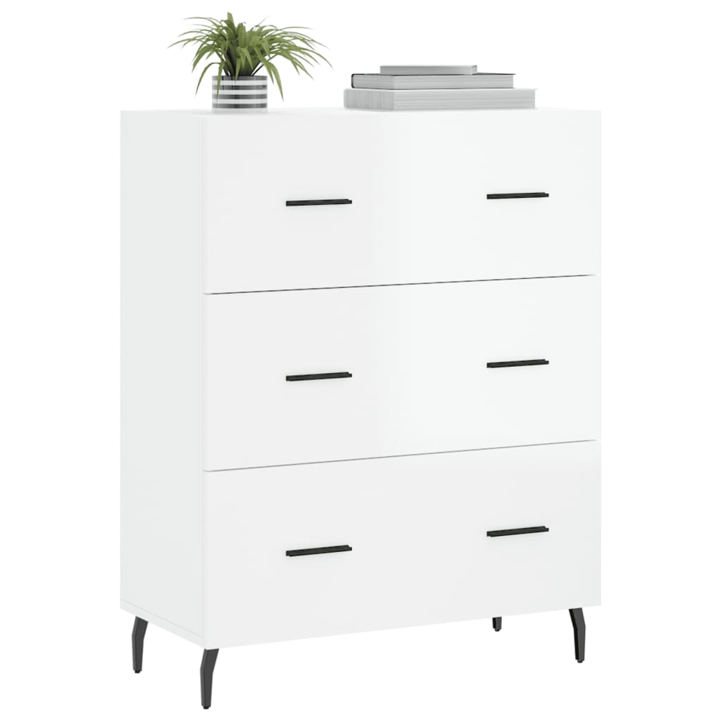 Sideboard Hochglanz-Weiß 69,5x34x90 cm Holzwerkstoff - Pazzar.ch