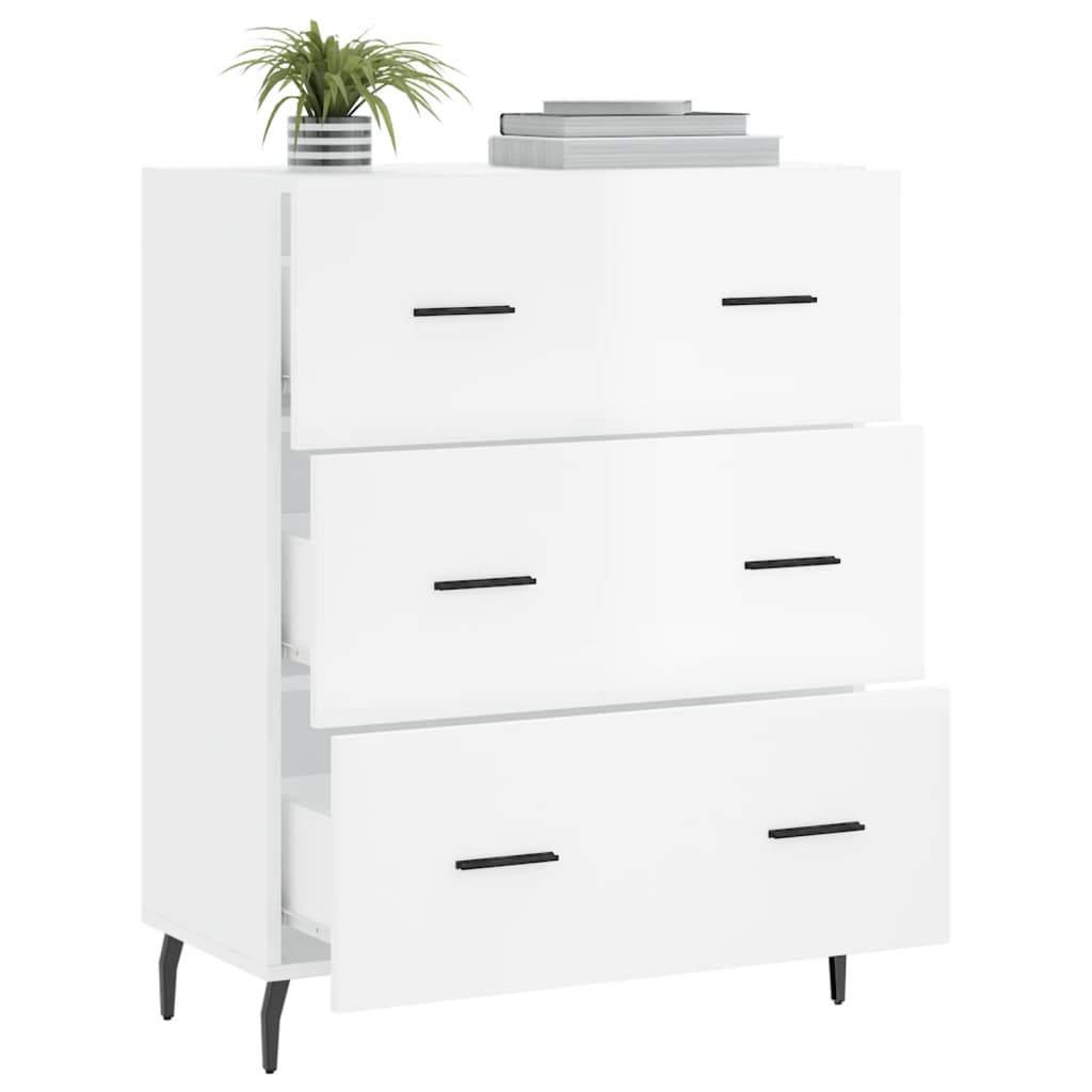 Sideboard Hochglanz-Weiß 69,5x34x90 cm Holzwerkstoff - Pazzar.ch