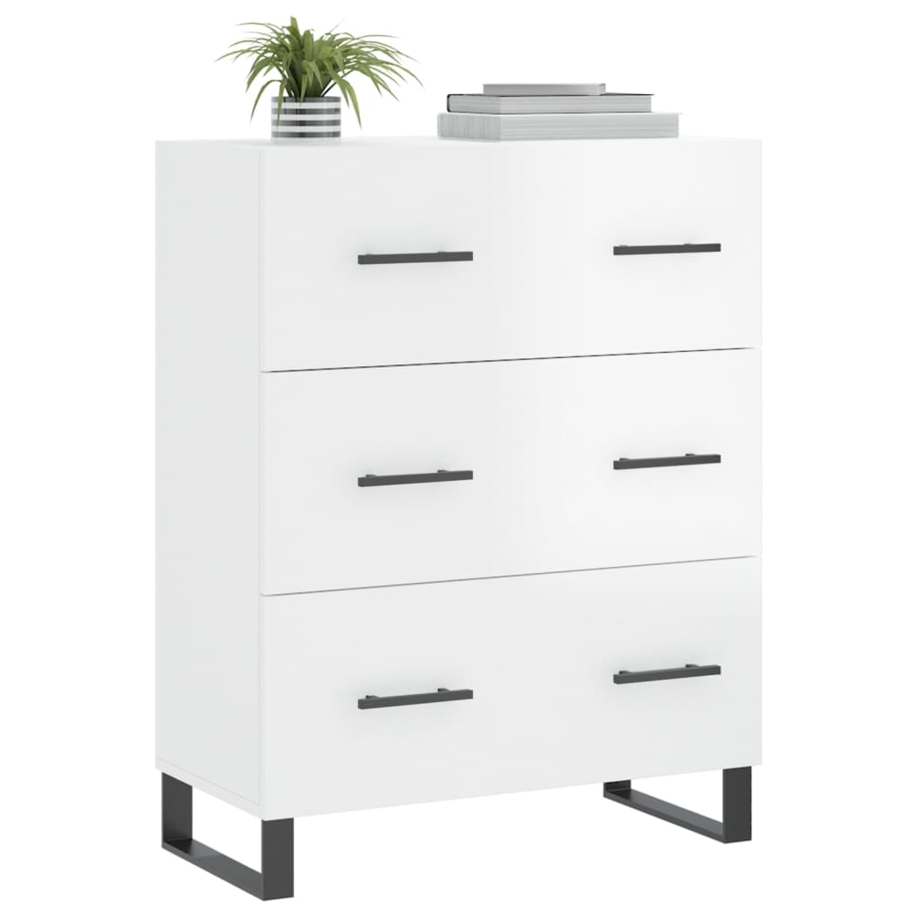 Sideboard Hochglanz-Weiß 69,5x34x90 cm Holzwerkstoff - Pazzar.ch