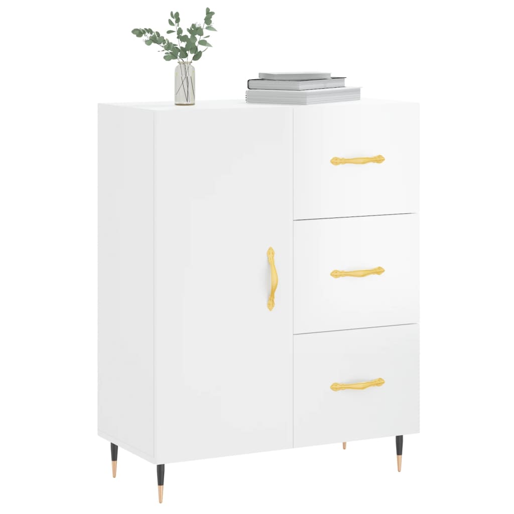 Sideboard Hochglanz-Weiß 69,5x34x90 cm Holzwerkstoff - Pazzar.ch