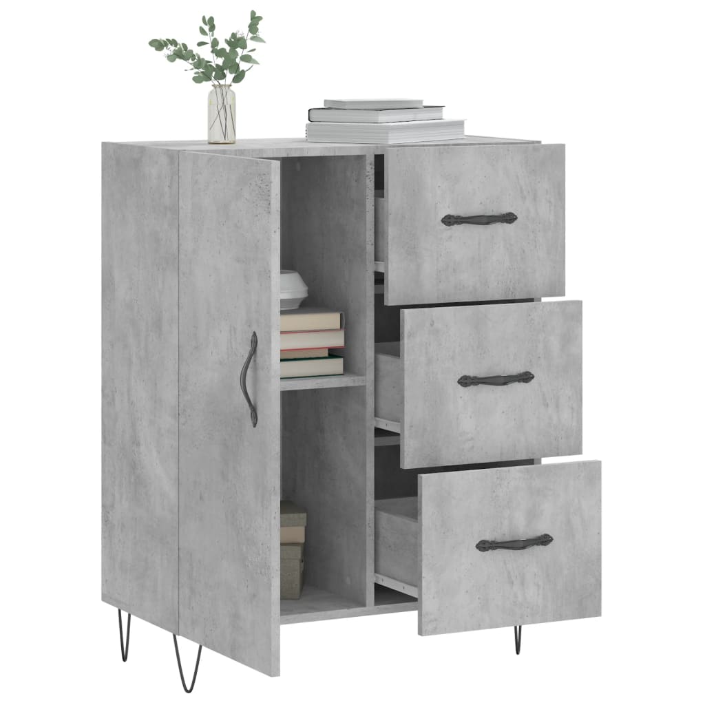 Sideboard Betongrau 69,5x34x90 cm Holzwerkstoff - Pazzar.ch