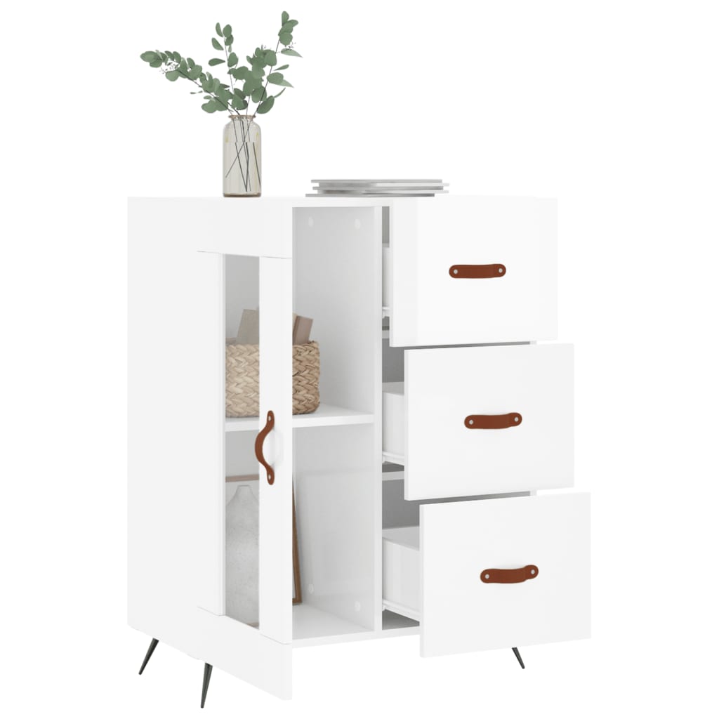 Sideboard Hochglanz-Weiß 69,5x34x90 cm Holzwerkstoff - Pazzar.ch