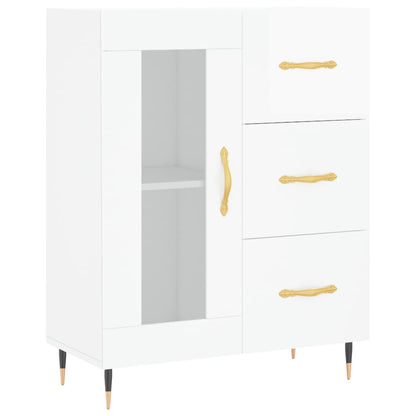 Sideboard Hochglanz-Weiß 69,5x34x90 cm Holzwerkstoff - Pazzar.ch