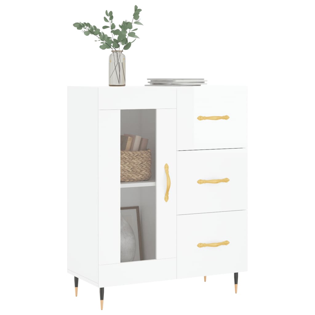 Sideboard Hochglanz-Weiß 69,5x34x90 cm Holzwerkstoff - Pazzar.ch